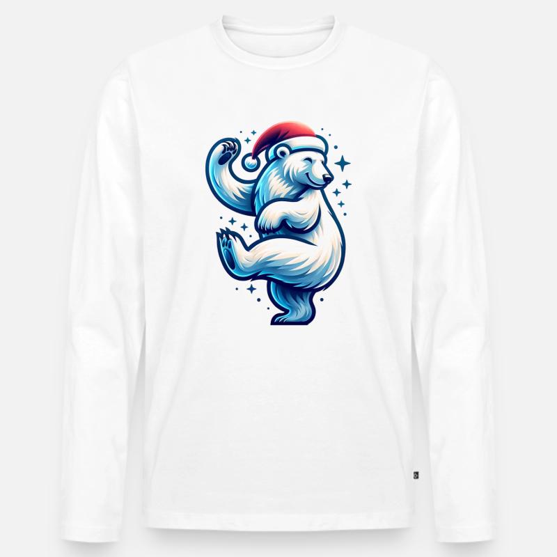Eisbär - Männer Premium Bio Langarmshirt - Weiß
