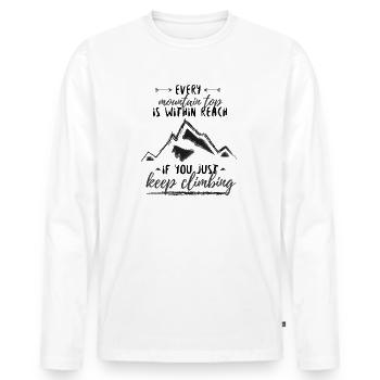 La motivation à persévérer comme cadeau - T-shirt manches longues Premium bio Homme - blanc - Devant - Nico (187cm)