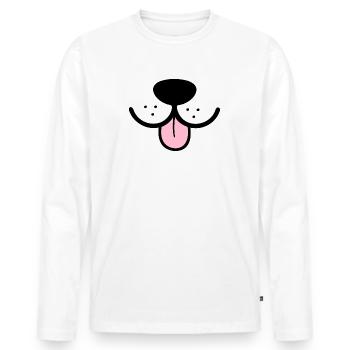 Dog funny snout dog snout funny mask - Men's Premium Organic Long Sleeve Shirt - white - Front - Nico (187cm)