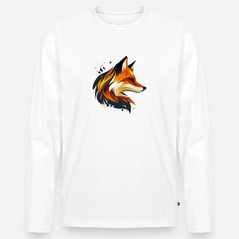 Fuchs - Männer Premium Bio Langarmshirt - Weiß