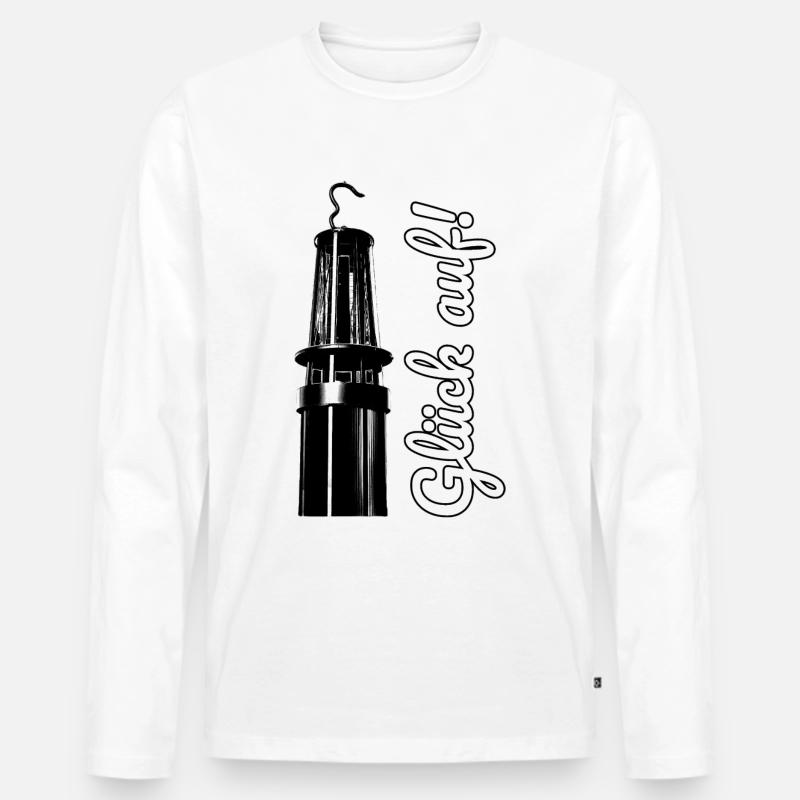 Glück auf! - Männer Premium Bio Langarmshirt - Weiß