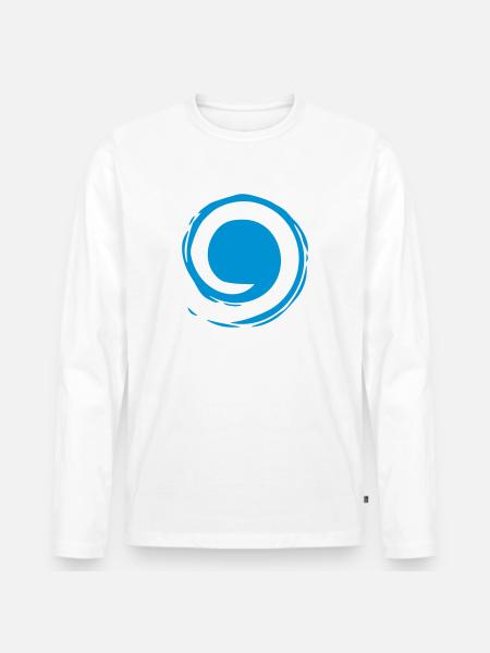 Sonne - sun - Blume - Männer Premium Bio Langarmshirt - Weiß