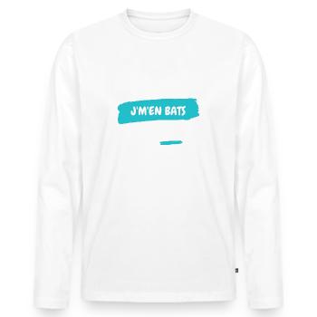 Globalement j'm'en bats les couilles - T-shirt manches longues Premium bio Homme - blanc - Devant - Nico (187cm)