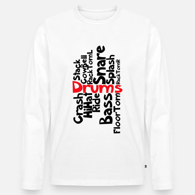 Drums Schlagzeug - Männer Premium Bio Langarmshirt - Weiß