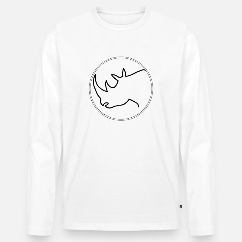 Nashorn - Männer Premium Bio Langarmshirt - Weiß