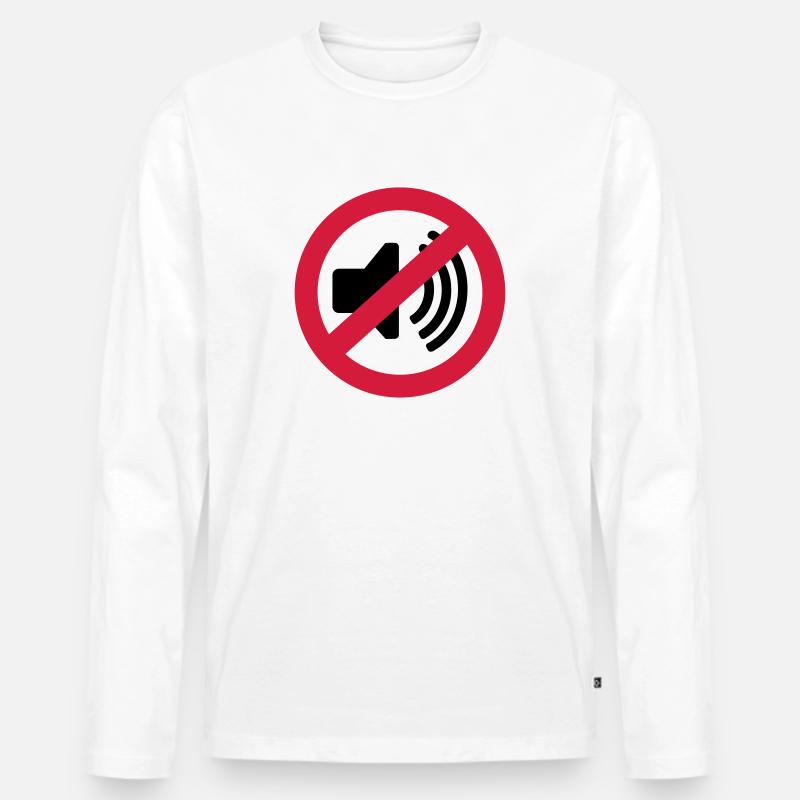 Divieto musicale - Maglia a manica lunga ecologica premium da uomo - bianco