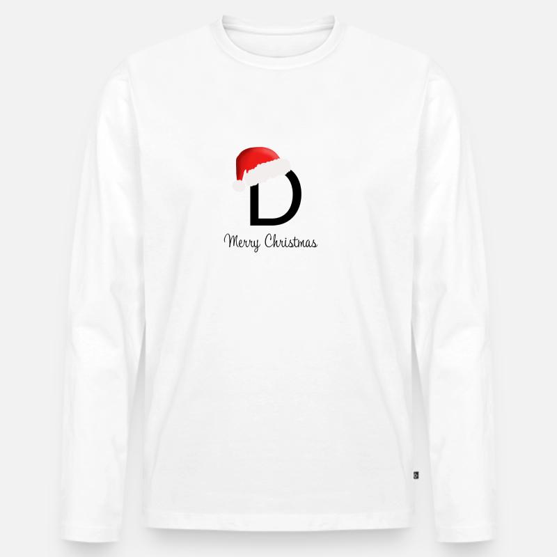 merry christmas D - Männer Premium Bio Langarmshirt - Weiß