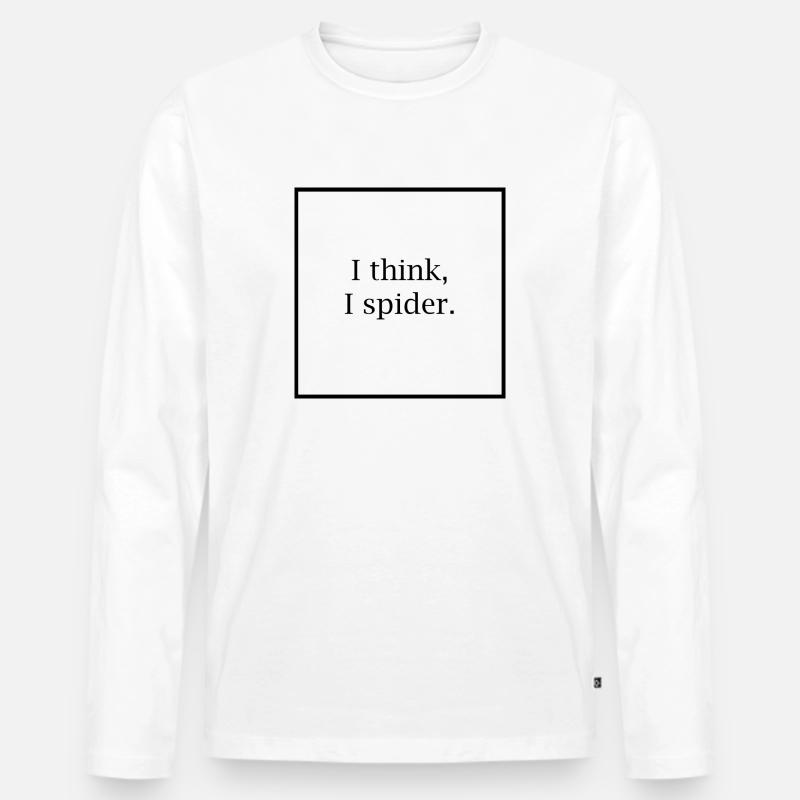 I think I spider - Männer Premium Bio Langarmshirt - Weiß