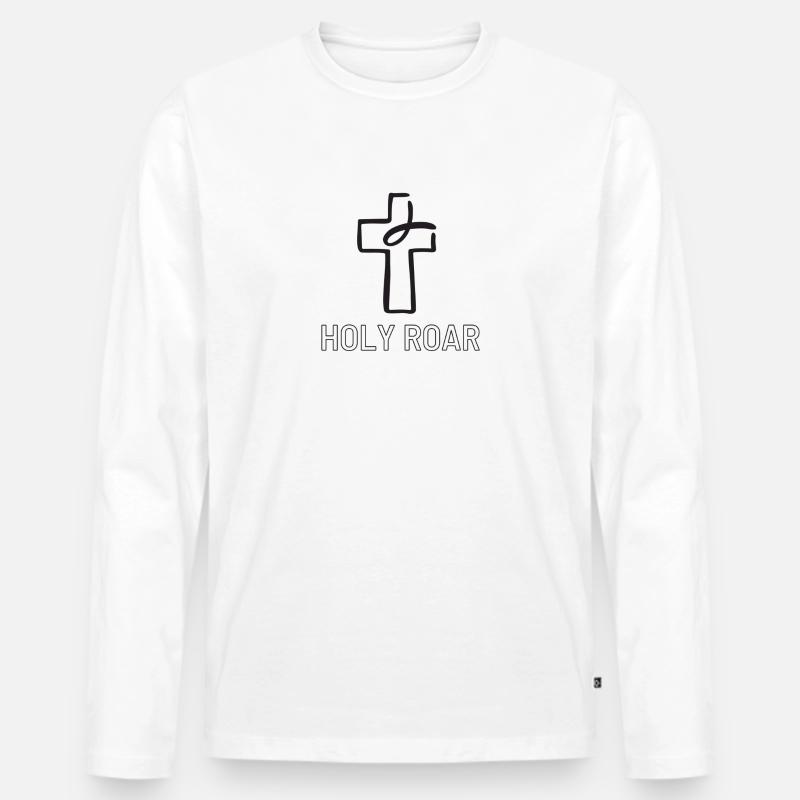 Holy roar - Männer Premium Bio Langarmshirt - Weiß