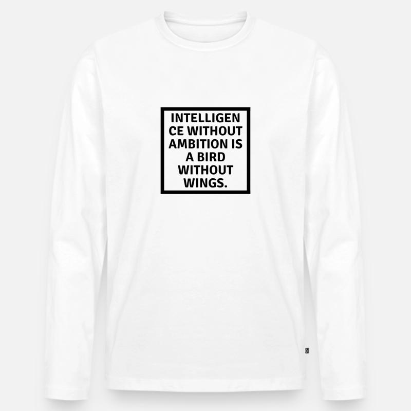 Intelligence... - Männer Premium Bio Langarmshirt - Weiß