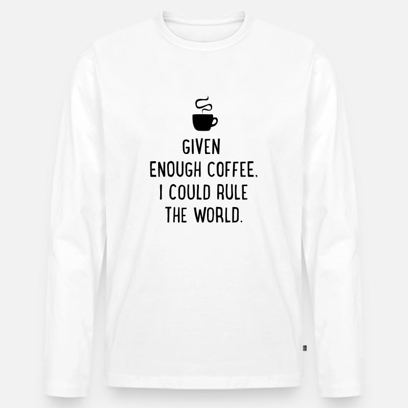 Kaffee - Männer Premium Bio Langarmshirt - Weiß