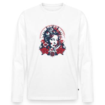 Amerikanische Folklore - Männer Premium Bio Langarmshirt - Weiß - Vorne - Nico (187cm)
