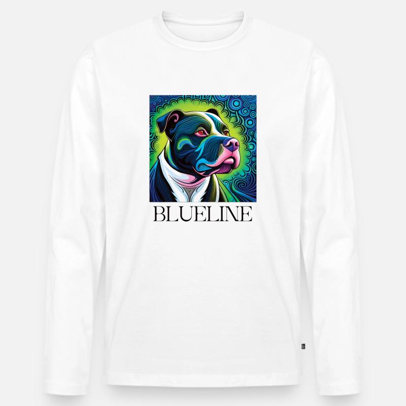 Blueline - Männer Premium Bio Langarmshirt - Weiß
