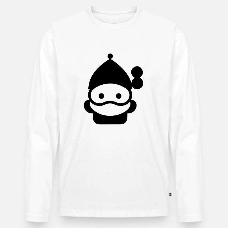 Kleiner Weihnachtsmann - Männer Premium Bio Langarmshirt - Weiß