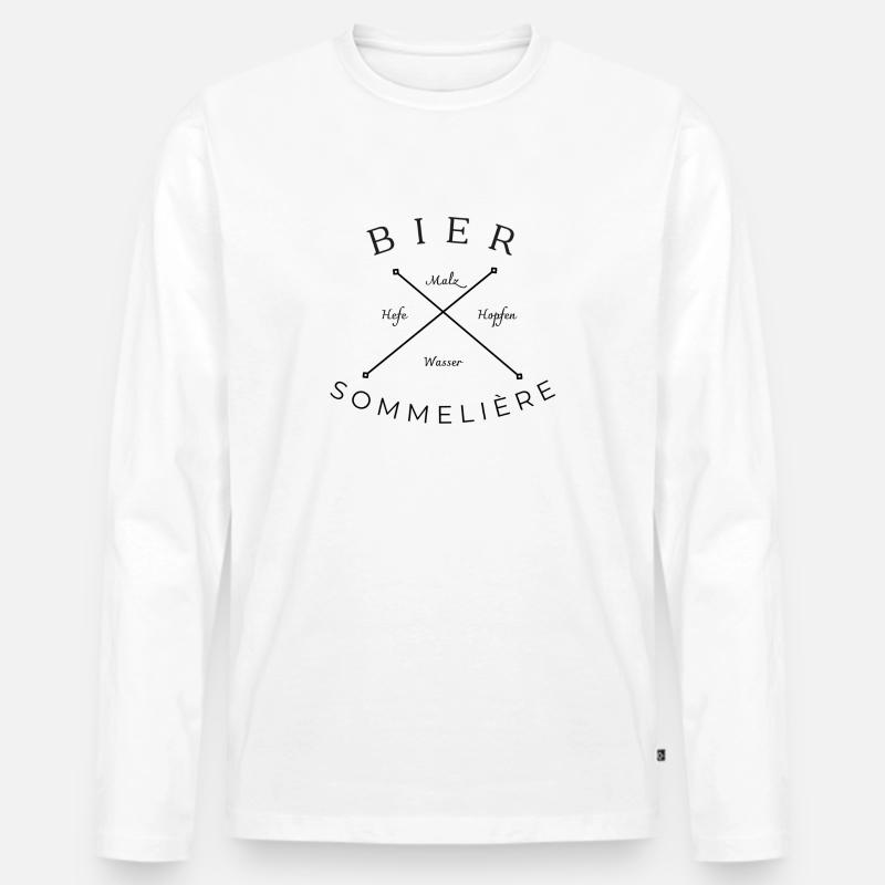 Biersommelière - Männer Premium Bio Langarmshirt - Weiß
