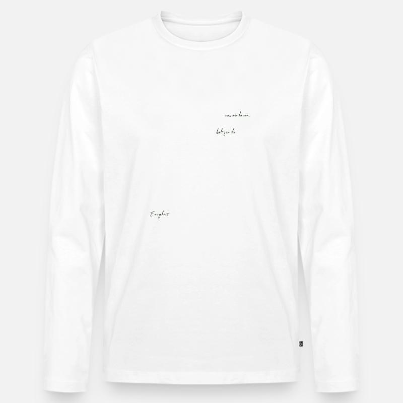 Mauer Hochbau Hausbauer - Männer Premium Bio Langarmshirt - Weiß
