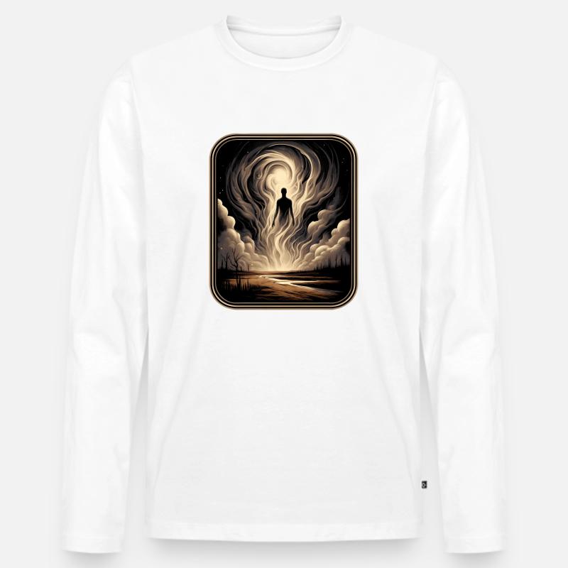 Der wandernde Geist des Kosmos - Männer Premium Bio Langarmshirt - Weiß