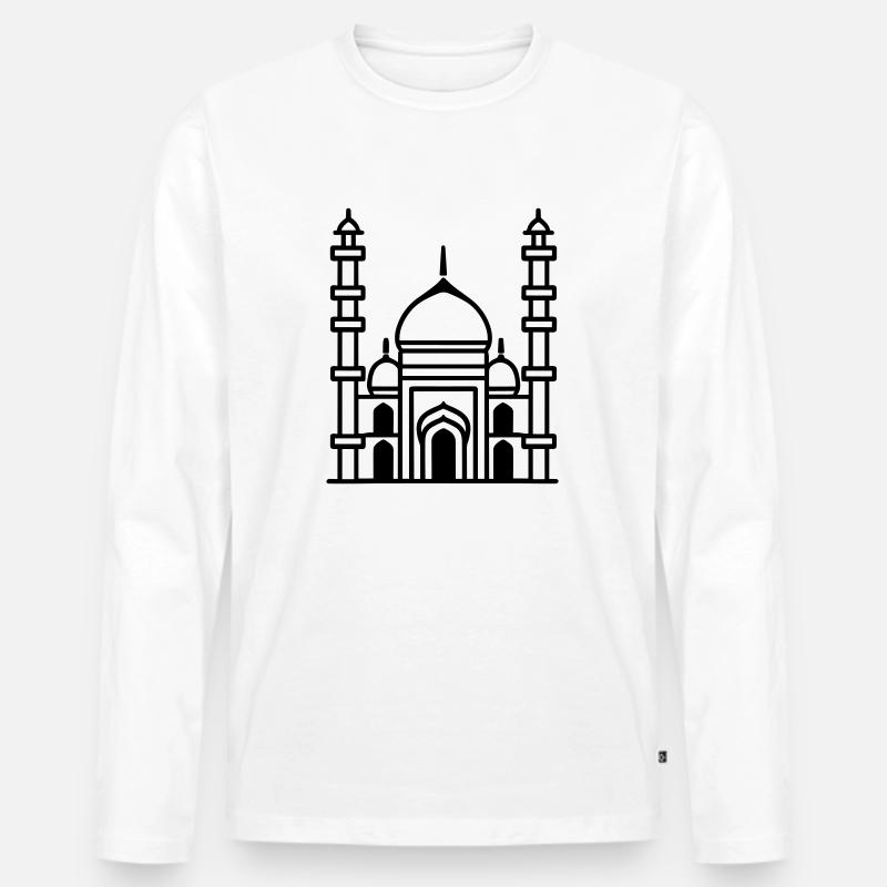 Moschee - Männer Premium Bio Langarmshirt - Weiß