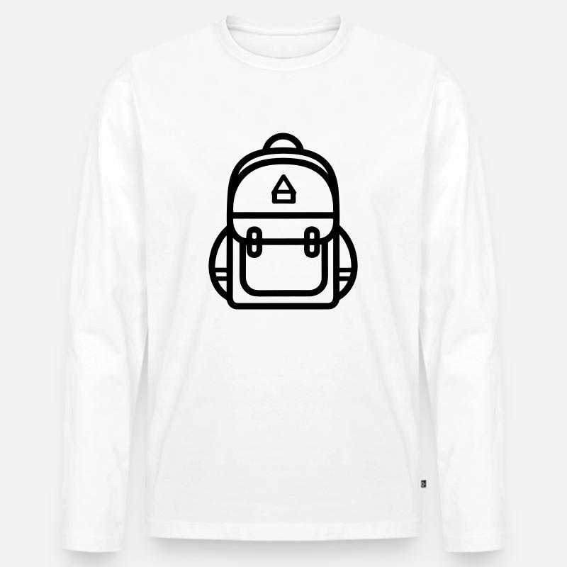 Rucksack - Männer Premium Bio Langarmshirt - Weiß