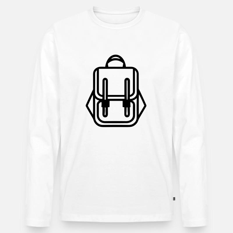 Rucksack - Männer Premium Bio Langarmshirt - Weiß