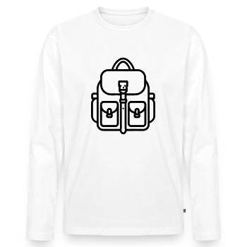Sac à dos - T-shirt manches longues Premium bio Homme - blanc - Devant - Nico (187cm)
