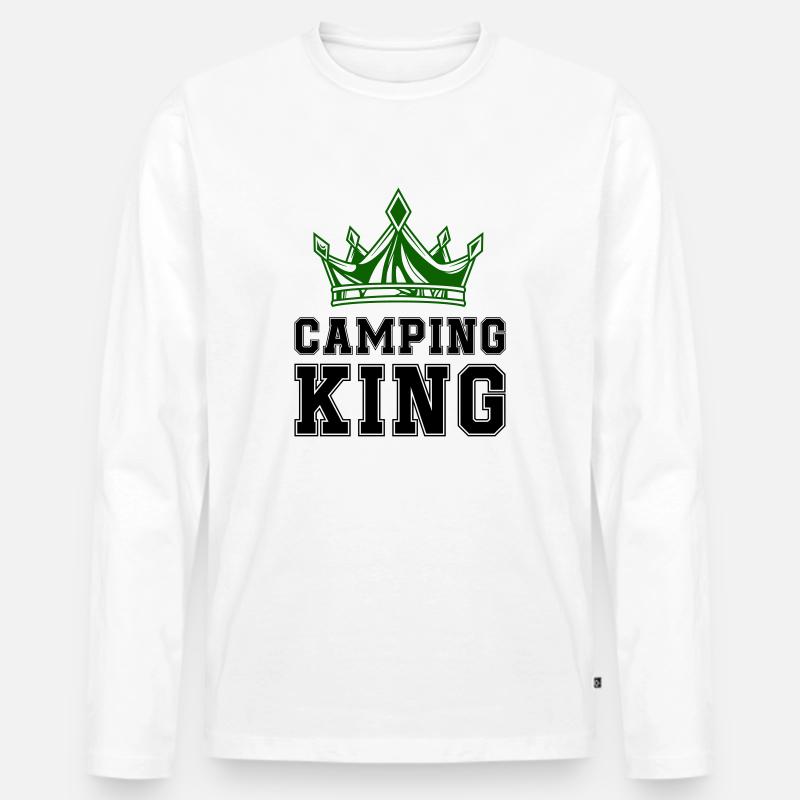 camping king - Männer Premium Bio Langarmshirt - Weiß