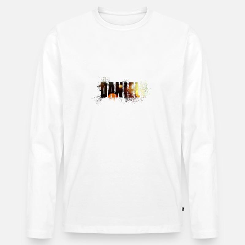 Daniel - Männer Premium Bio Langarmshirt - Weiß