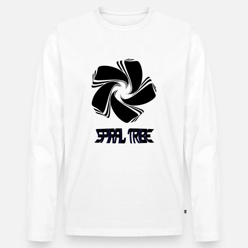 Spiral Tribe - Männer Premium Bio Langarmshirt - Weiß