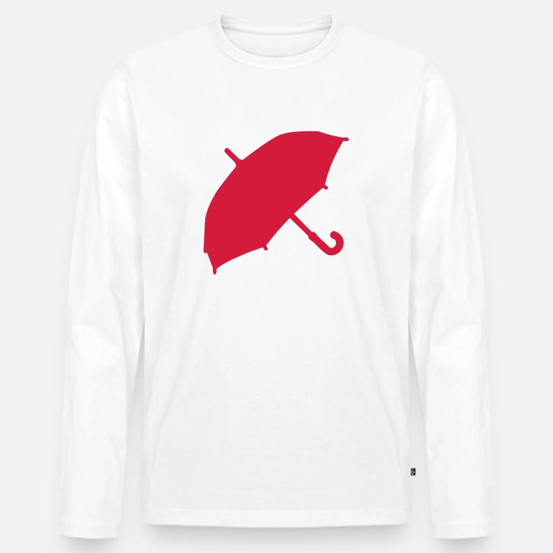 Regenschirm - Männer Premium Bio Langarmshirt - Weiß