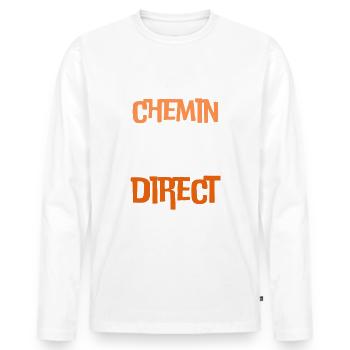 Citation Positive Le meilleur Chemin WHITE - T-shirt manches longues Premium bio Homme - blanc - Devant - Nico (187cm)