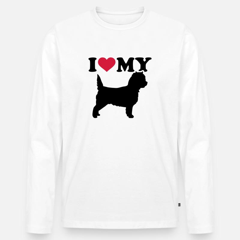 Cairn Terrier - Männer Premium Bio Langarmshirt - Weiß
