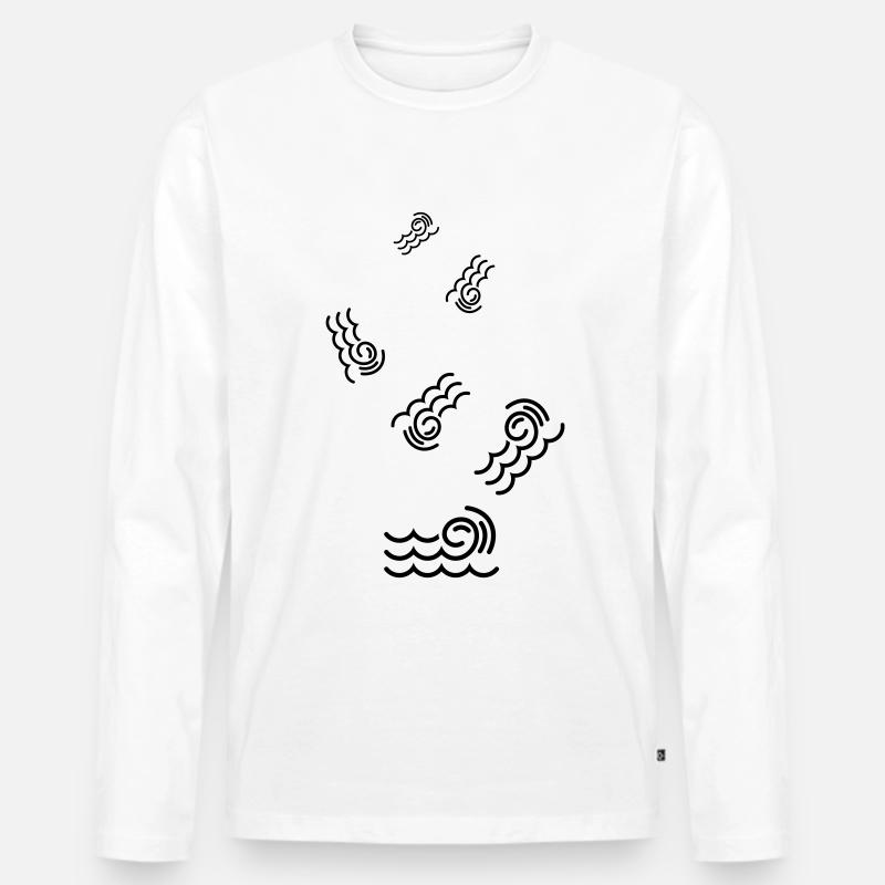 Welle icon symbol - Männer Premium Bio Langarmshirt - Weiß
