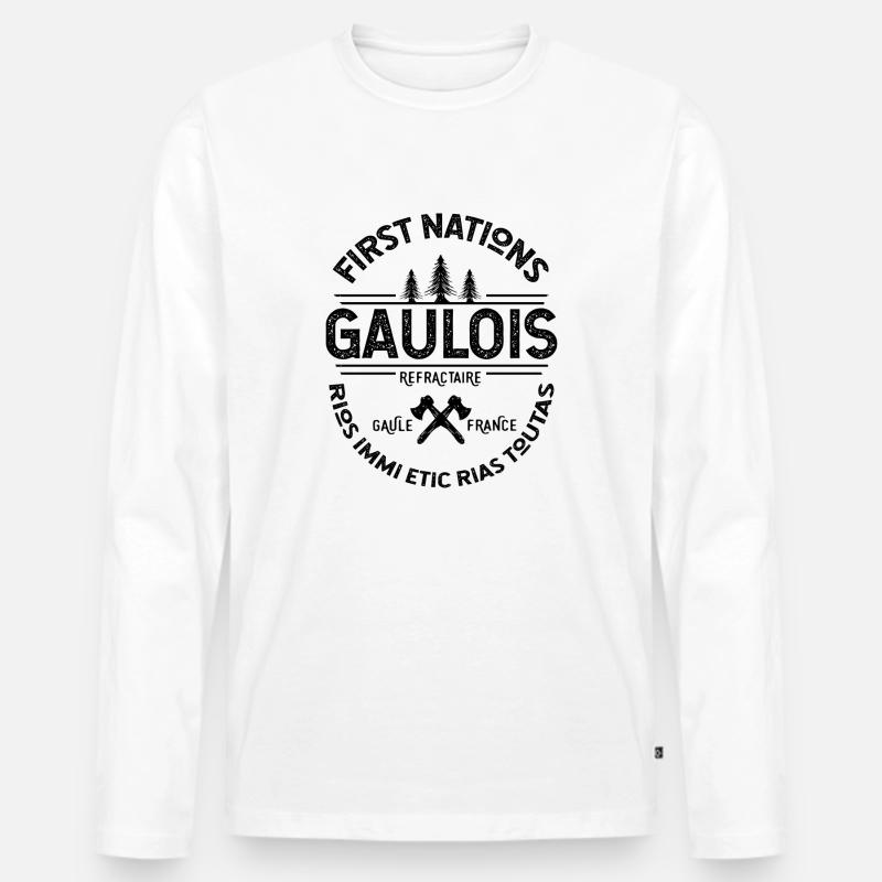 Gallisch - Männer Premium Bio Langarmshirt - Weiß