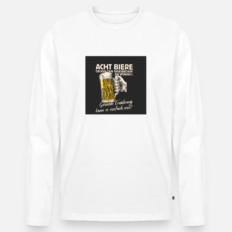 Trinkspruch - Männer Premium Bio Langarmshirt - Weiß