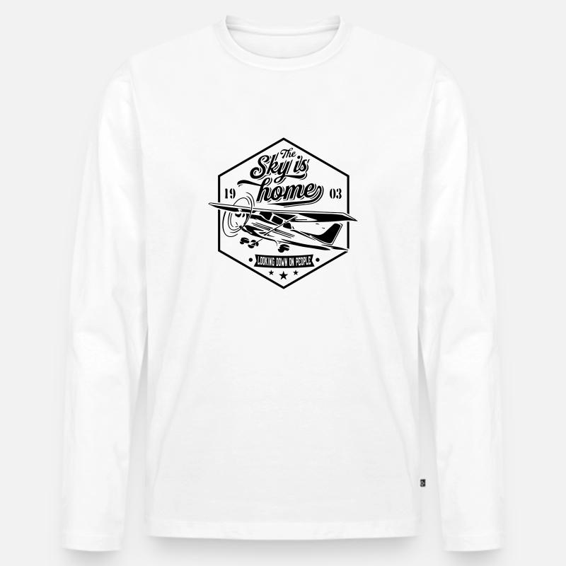 Pilots - Männer Premium Bio Langarmshirt - Weiß