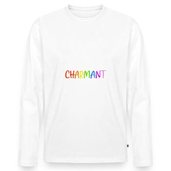 Désolé ce prince charmant préfère les hommes - T-shirt manches longues Premium bio Homme - blanc - Devant - Nico (187cm)