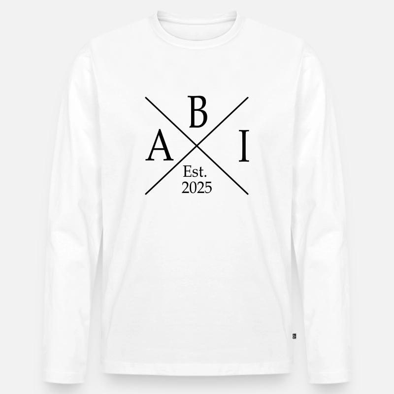 ABI Est 25 - Männer Premium Bio Langarmshirt - Weiß