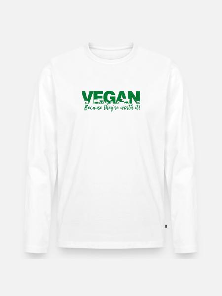 Vegan because they're worth it - Men's Premium Organic Long Sleeve Shirt - white