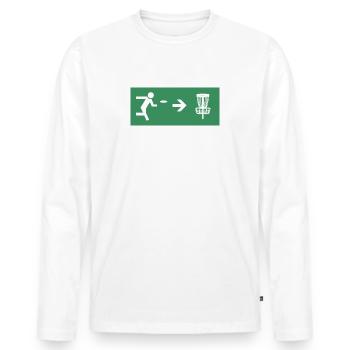 Disc Golf Players Shield Disc Golf Disc Golf Players - T-shirt manches longues Premium bio Homme - blanc - Devant - Nico (187cm)