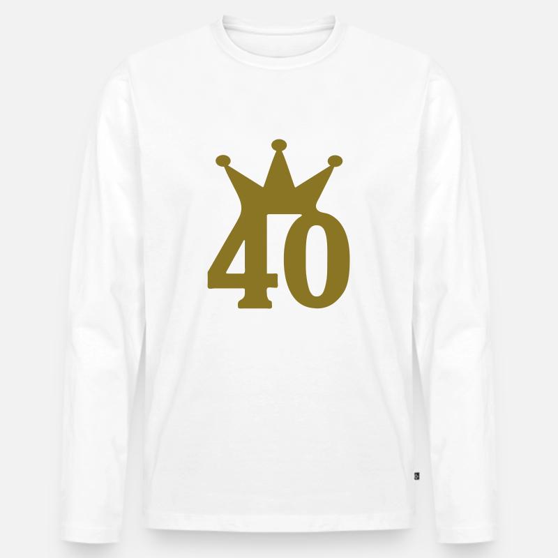 40 krone c1w7 - Männer Premium Bio Langarmshirt - Weiß