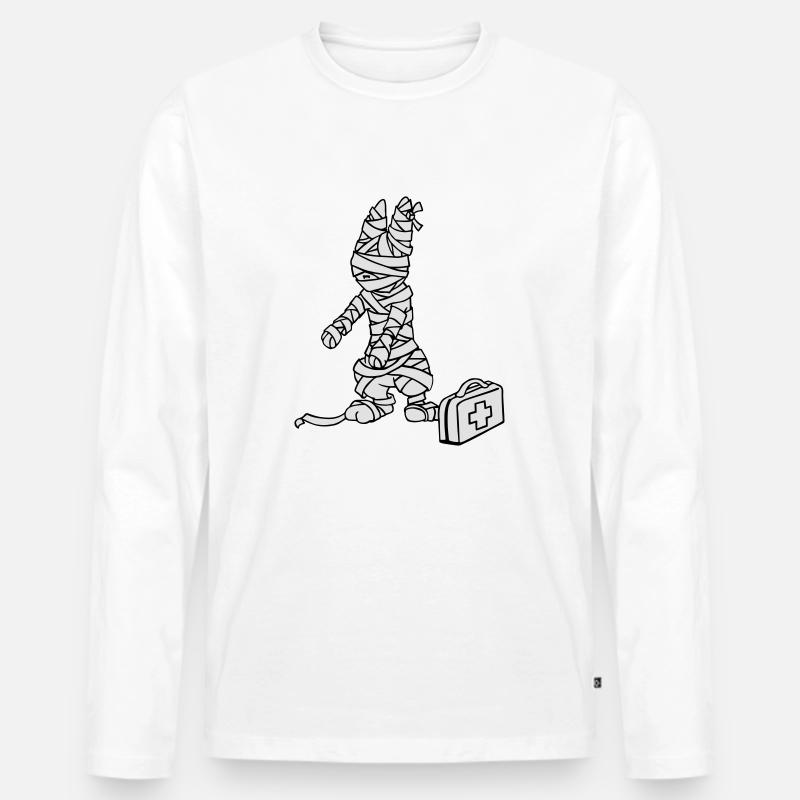 Erste Hilfe Bunny - Männer Premium Bio Langarmshirt - Weiß