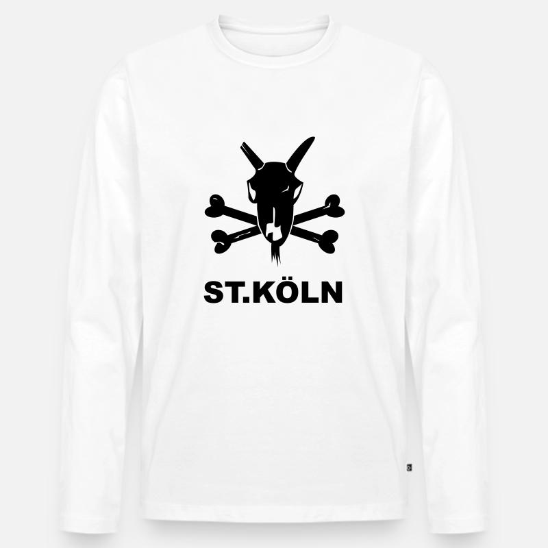Sankt Köln - Männer Premium Bio Langarmshirt - Weiß