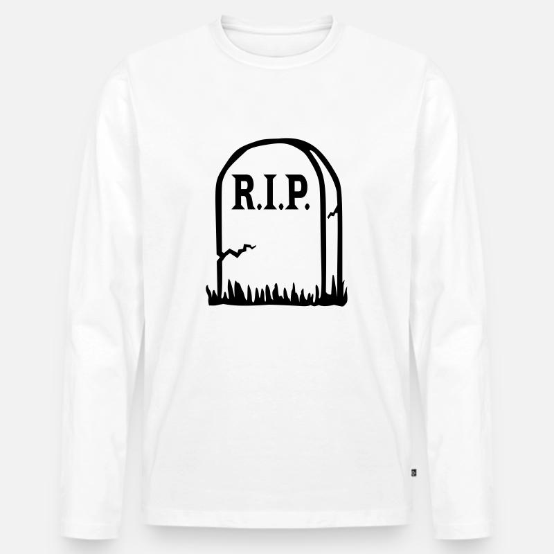 Tod RIP - Männer Premium Bio Langarmshirt - Weiß