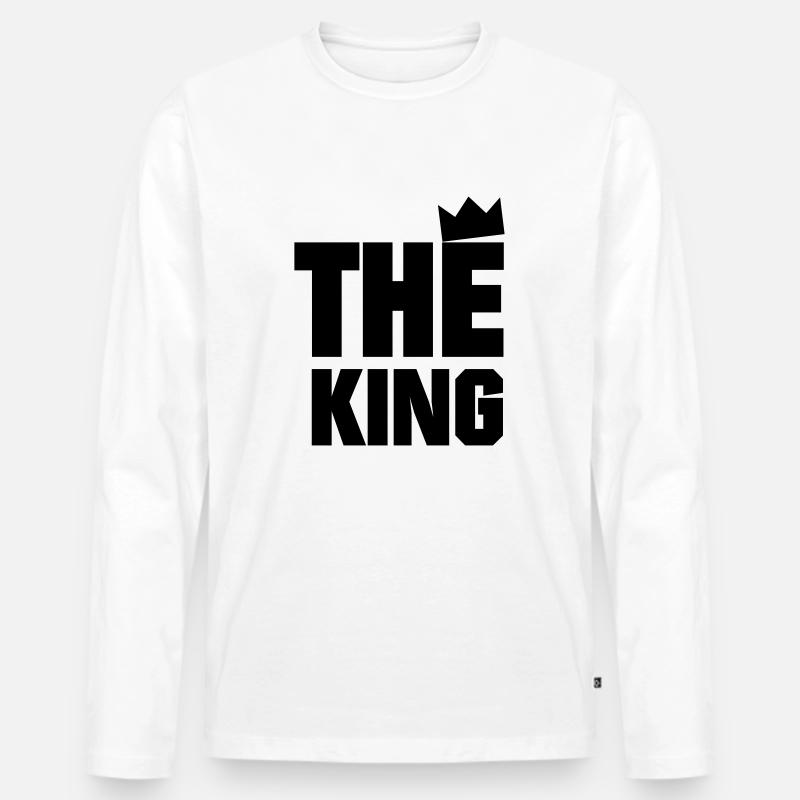 The King - Männer Premium Bio Langarmshirt - Weiß