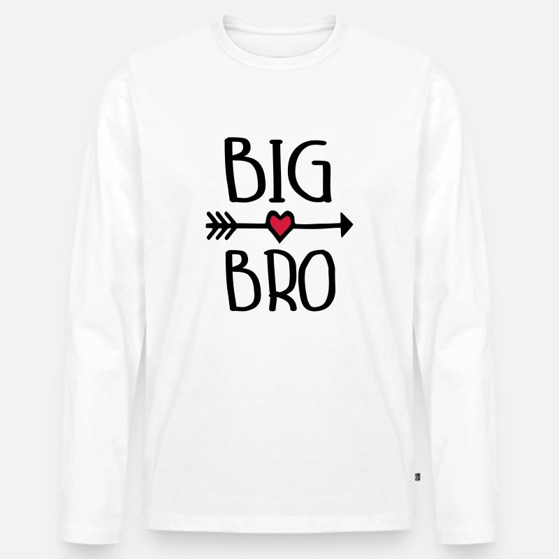 Big Bro - Männer Premium Bio Langarmshirt - Weiß