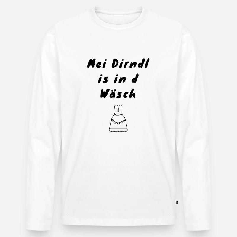 dirndl - Männer Premium Bio Langarmshirt - Weiß