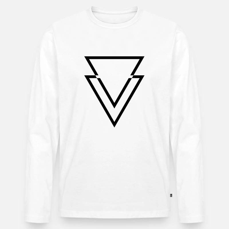 Dreieck Dreieck! - Männer Premium Bio Langarmshirt - Weiß