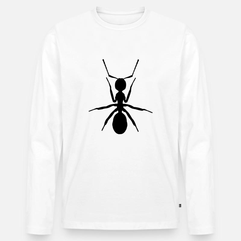 Ameise - Männer Premium Bio Langarmshirt - Weiß