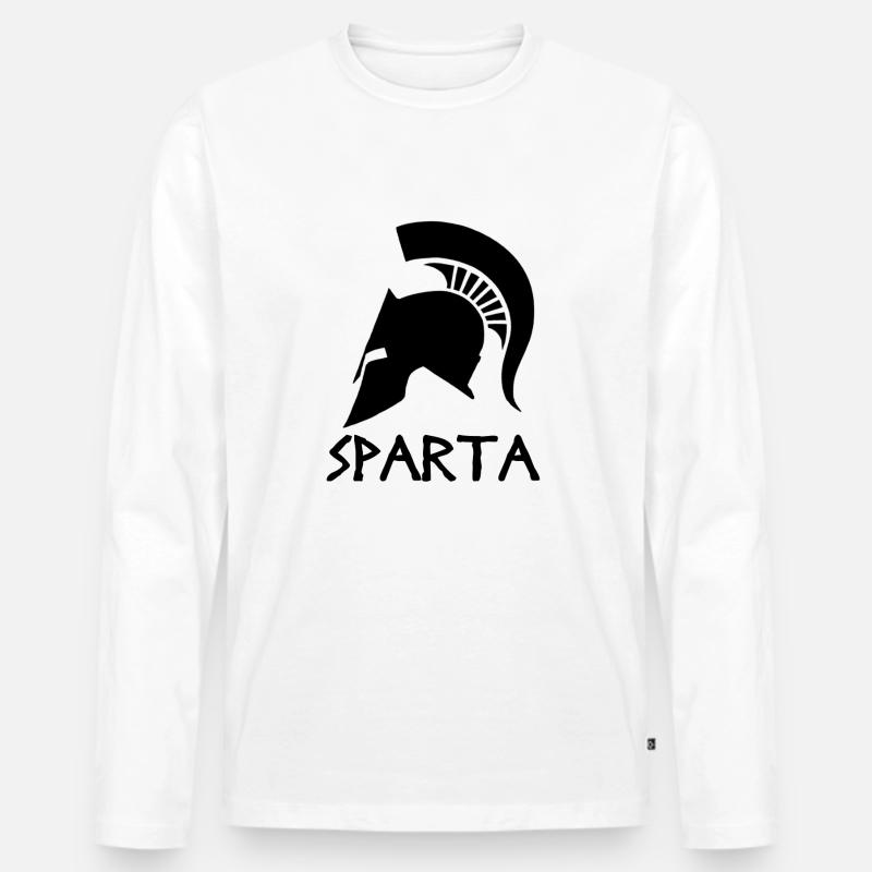 Sparta - Männer Premium Bio Langarmshirt - Weiß