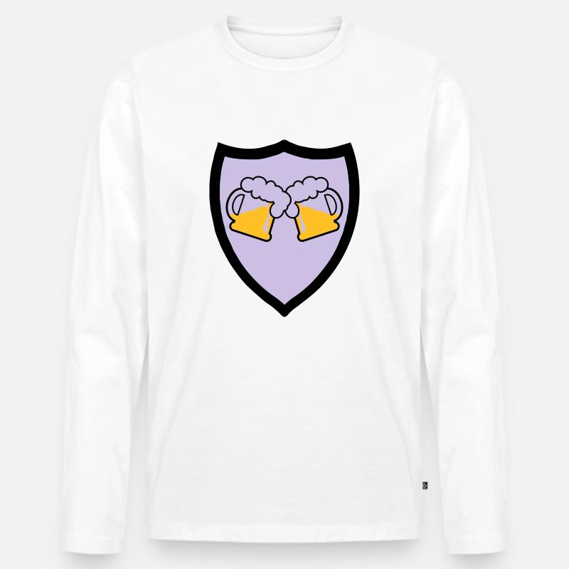 Bier Emblem 3c - Männer Premium Bio Langarmshirt - Weiß
